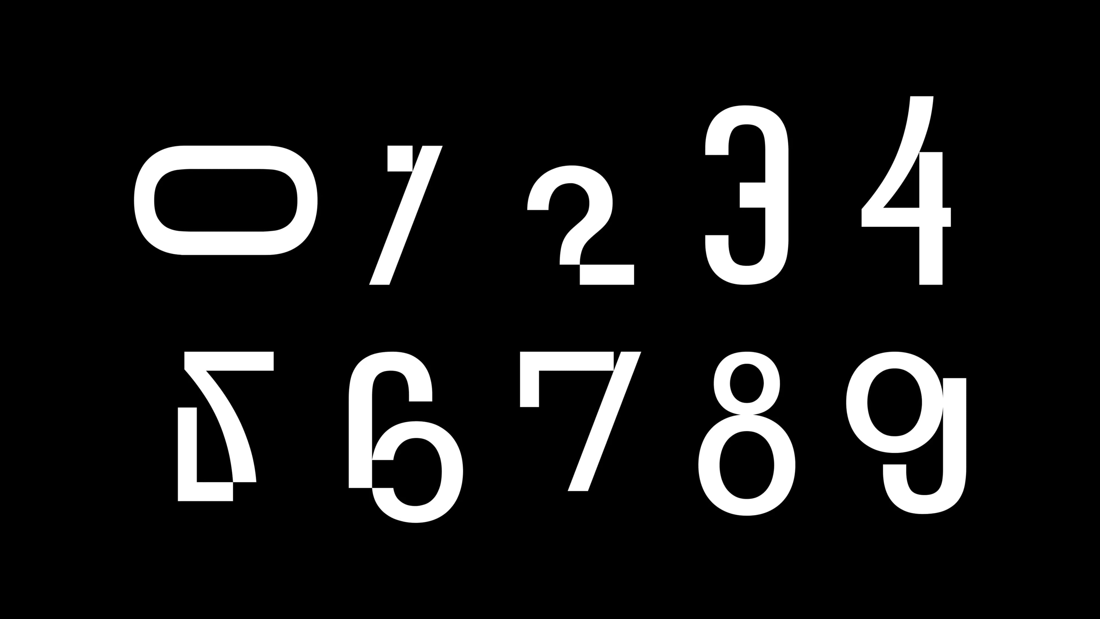 Numbers from custom typeface by Norwegian agency ANTI for Norwegian art space Gallerylab