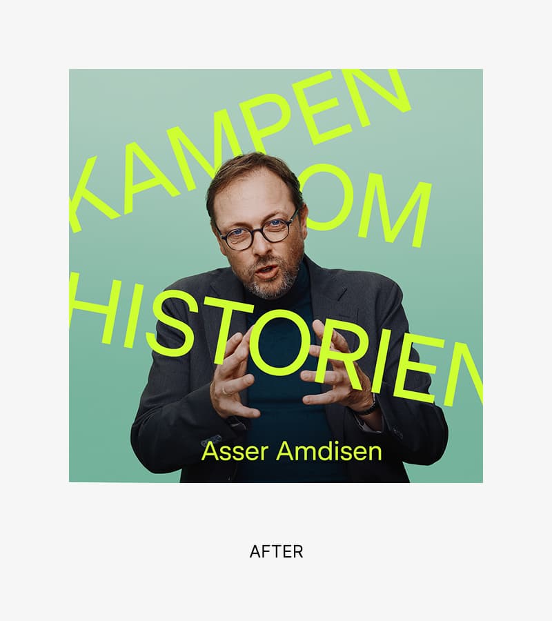 New podcast cover style for DR P1 programme "Kampen om historien"
