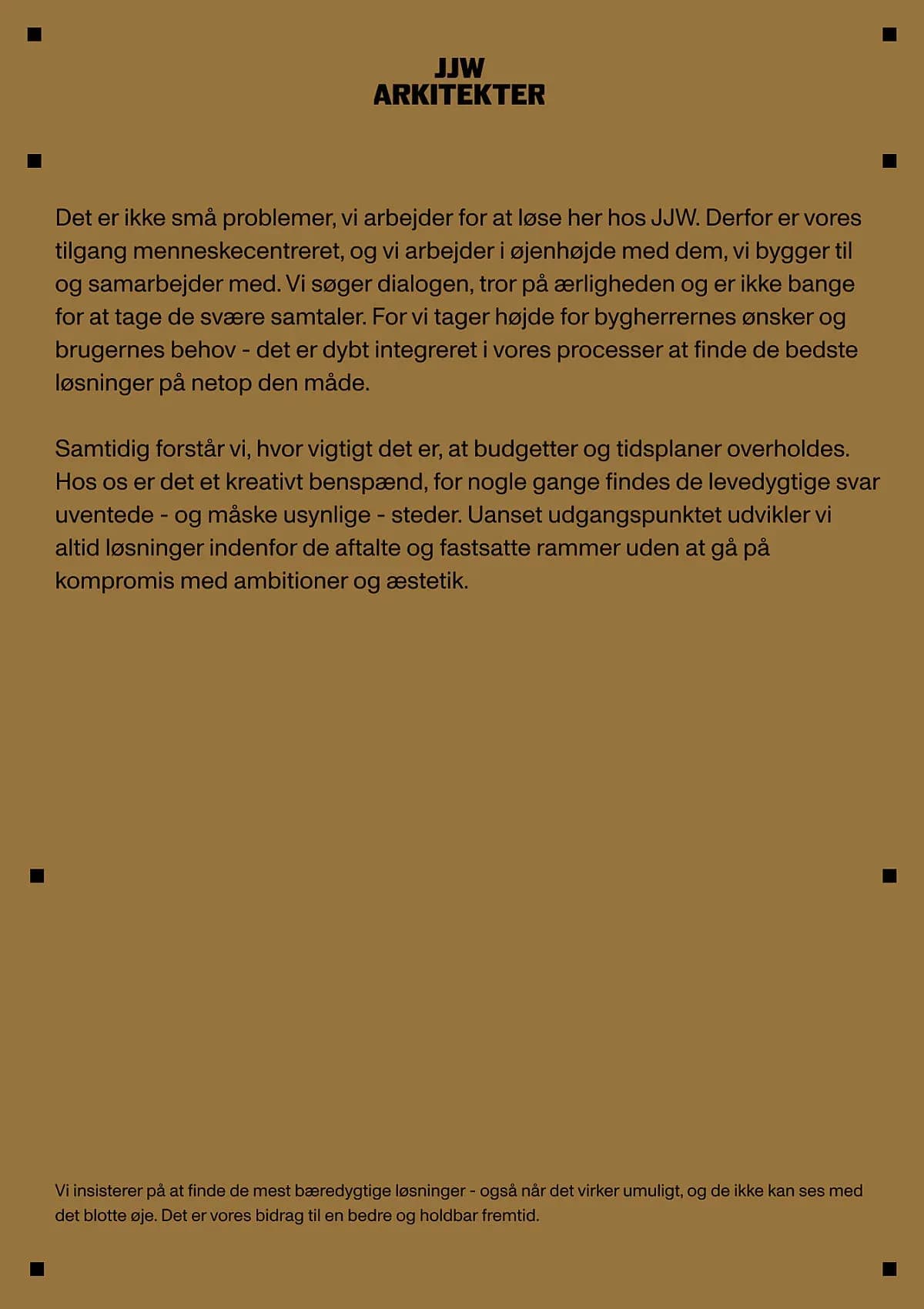 Poster from JJW Architects showing of brand text and new JJW Architects logo