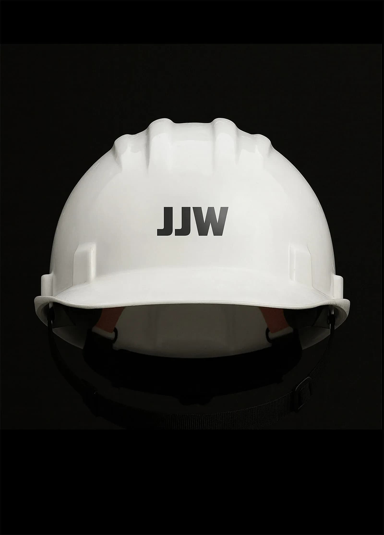 JJW Architects logo applied to construction helmet