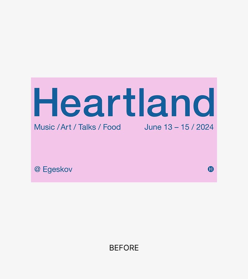 The previous logo for Danish festival Heartland, designed by Ironflag Studio in 2022