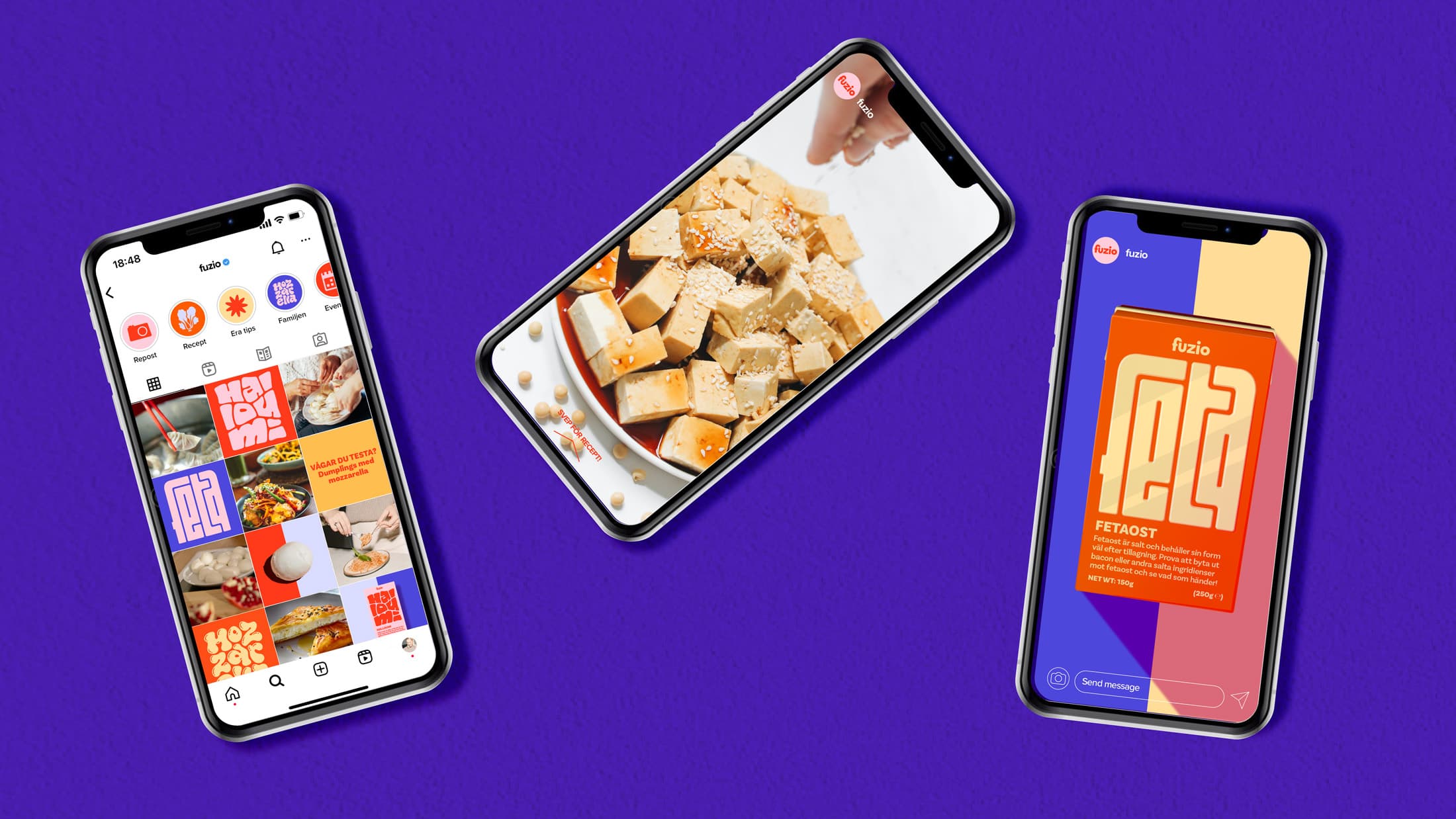 Examples of activating the fuzio brand design on social media