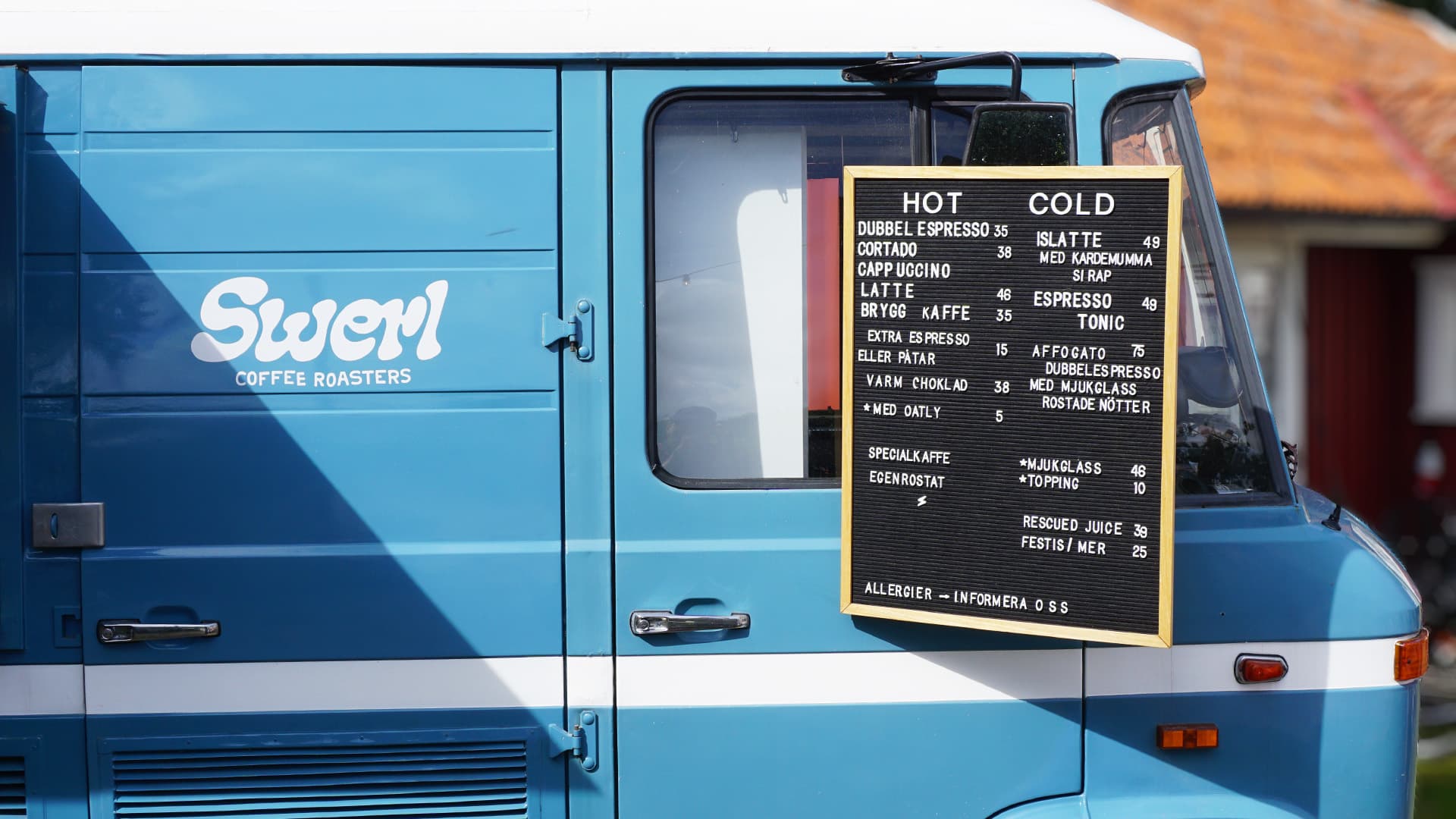 Close-up photography of the Swerl coffee van