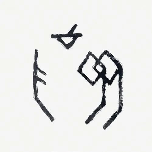 Alternate artwork for The Minds of 99: the same hand-drawn rune-like symbols from the 'Liber' cover reproduced in black ink on an off-white background, without title text.