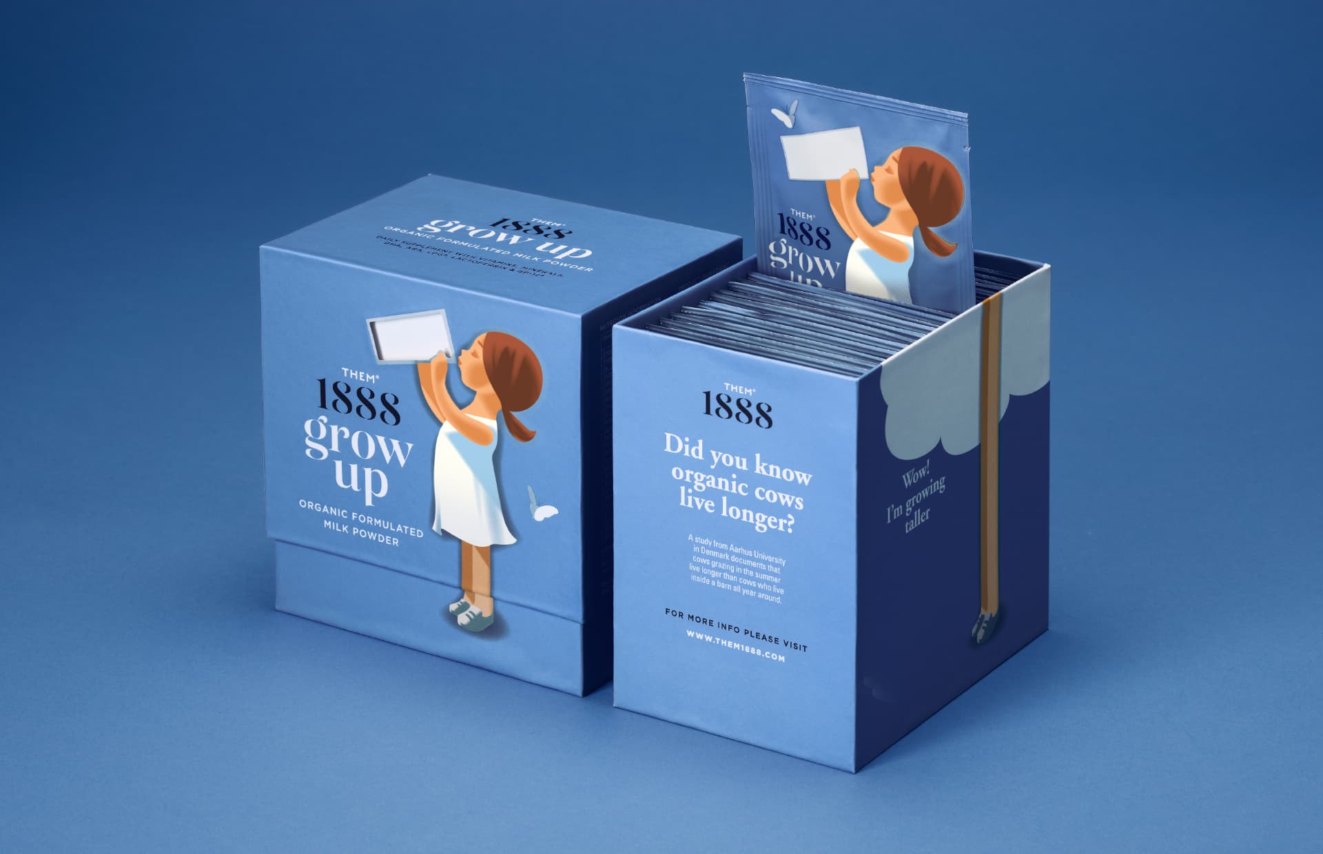 An opened package from Them 1888 with one sachet pulled up