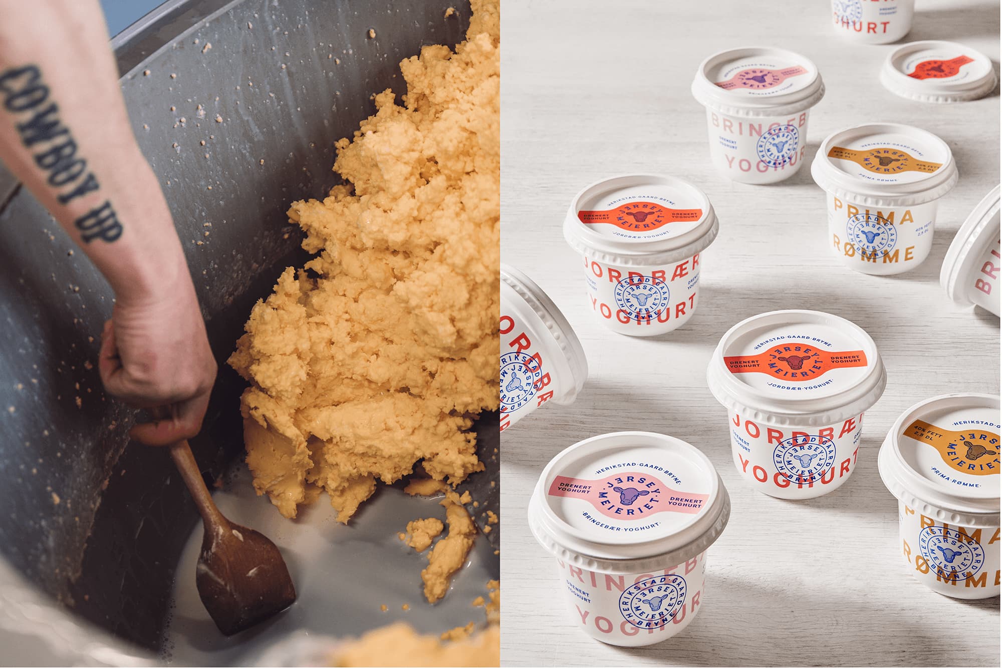 Packs of ice cream from Norwegian dairy farm Jerseymeiriet