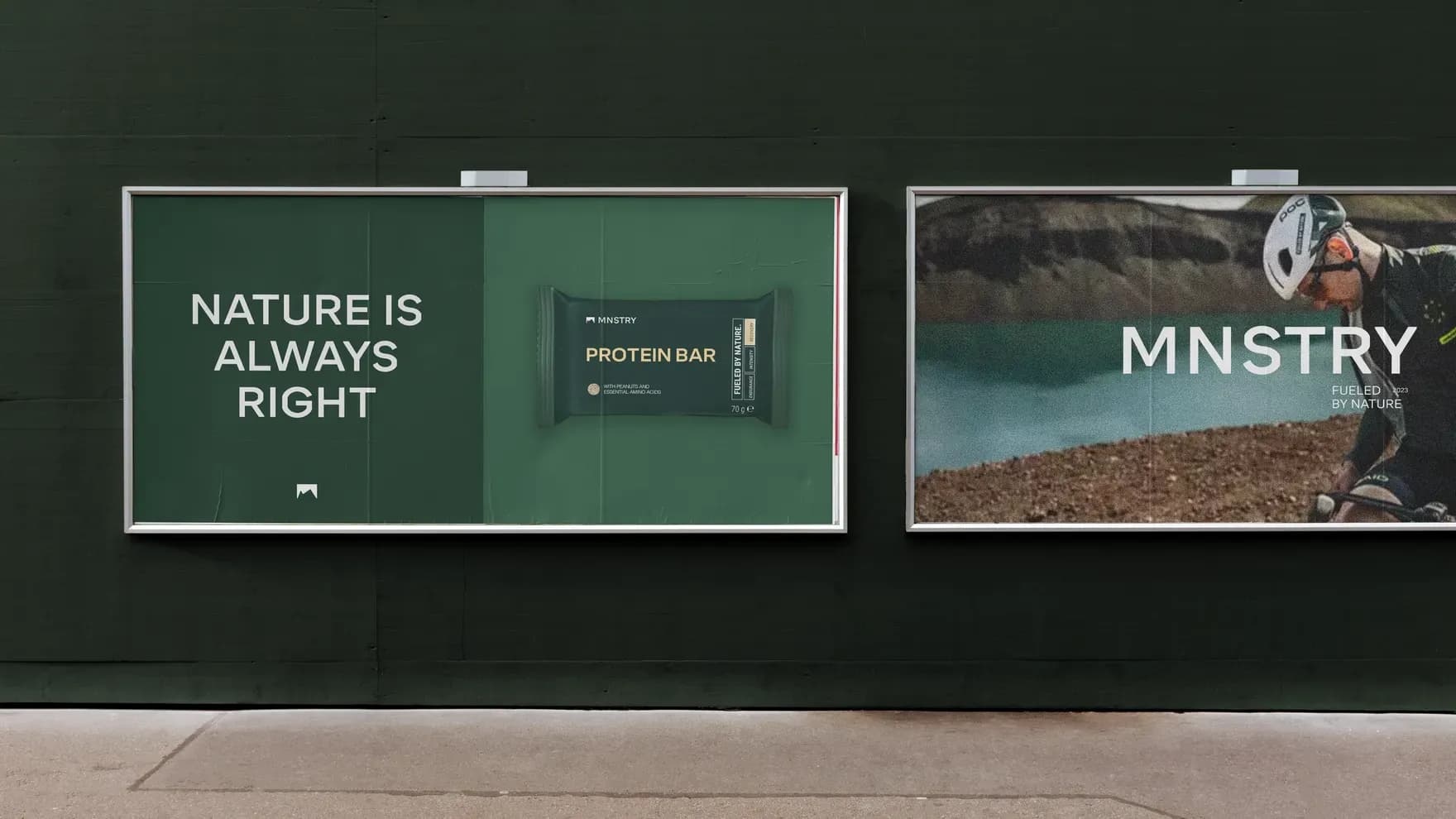 Billboards promoting MNSTRY products