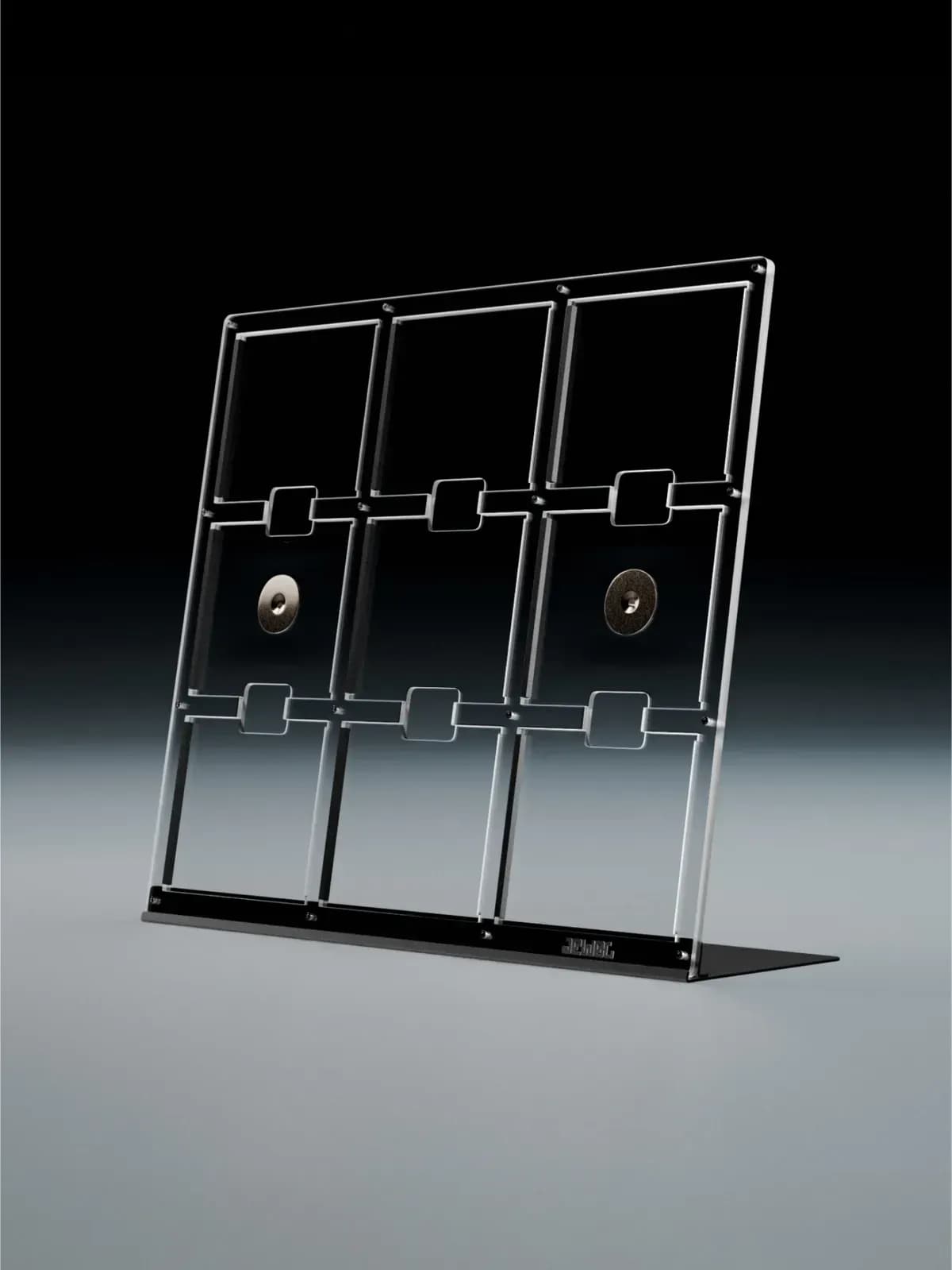 The Jewel CD rack by itself on a black-grey gradient background